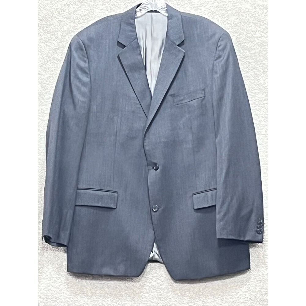 Michael Michael Kors Men Gray 100% Wool Plain 2 Buttons Fit Coat Blazer Size 46L